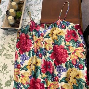 Solange Satin Floral Slip Dress with Spaghetti Straps